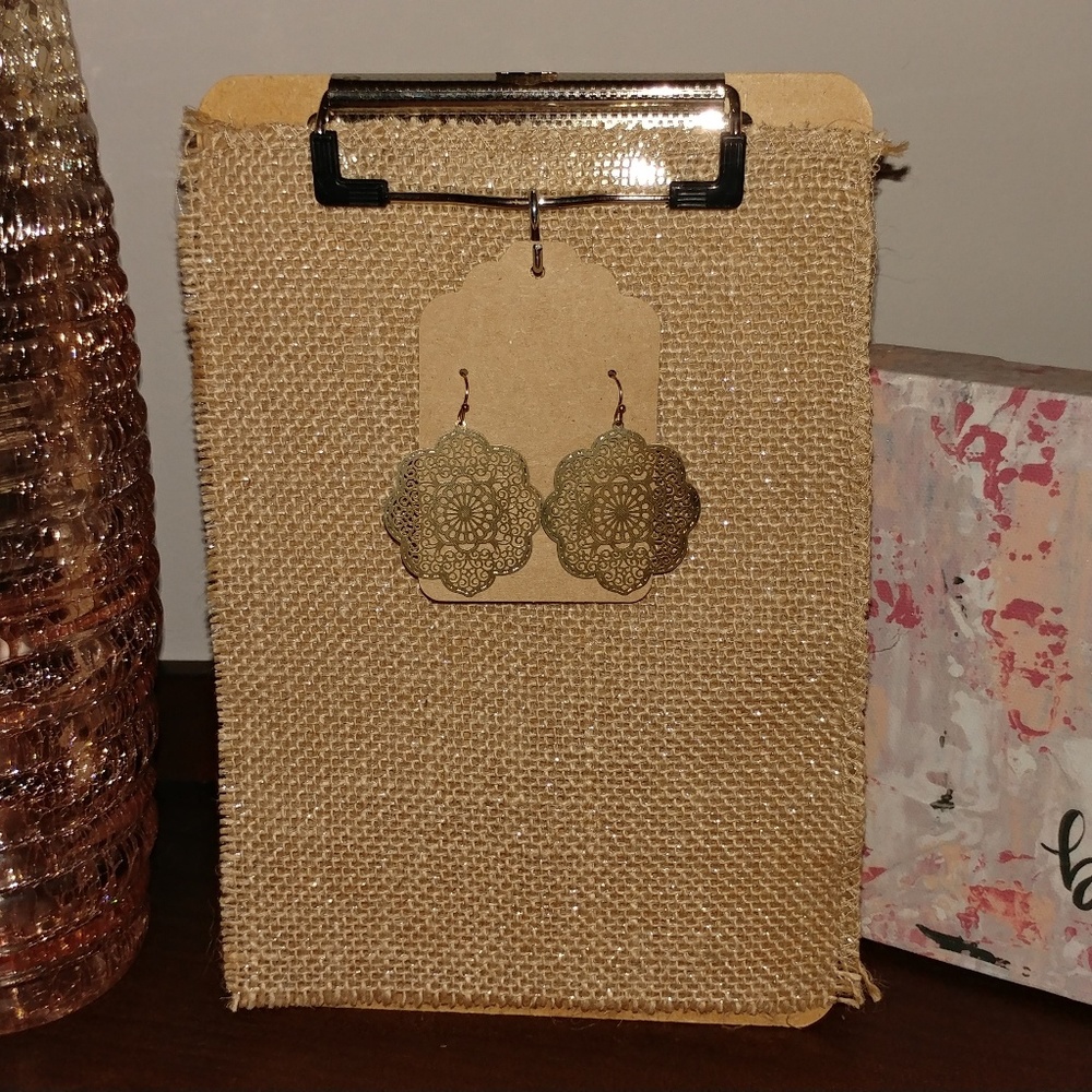 Matte Gold Filigree Earrings